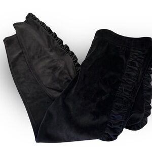 Torrid black ruched side velour lounge pants ruffles Size 3X